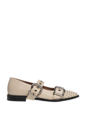   leren loafers ecru