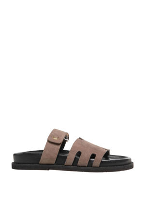   suède slippers taupe