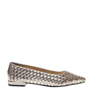   leren ballerina's goud