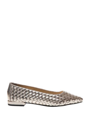  leren ballerina's goud