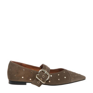   suède loafers groen