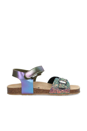 Sally Sand  sandalen met glitters paars/groen