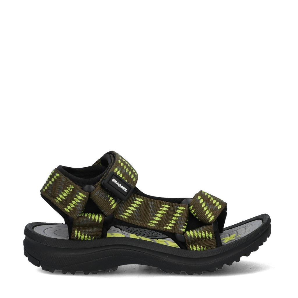 Groene jongens Braqeez sandalen van textiel met klittenband
