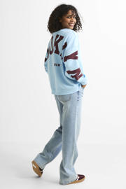 thumbnail: ONLY high waist wide leg jeans light blue denim