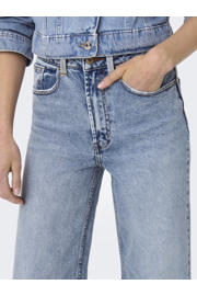 thumbnail: ONLY high waist wide leg jeans light blue denim