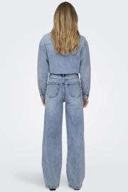 thumbnail: ONLY high waist wide leg jeans light blue denim