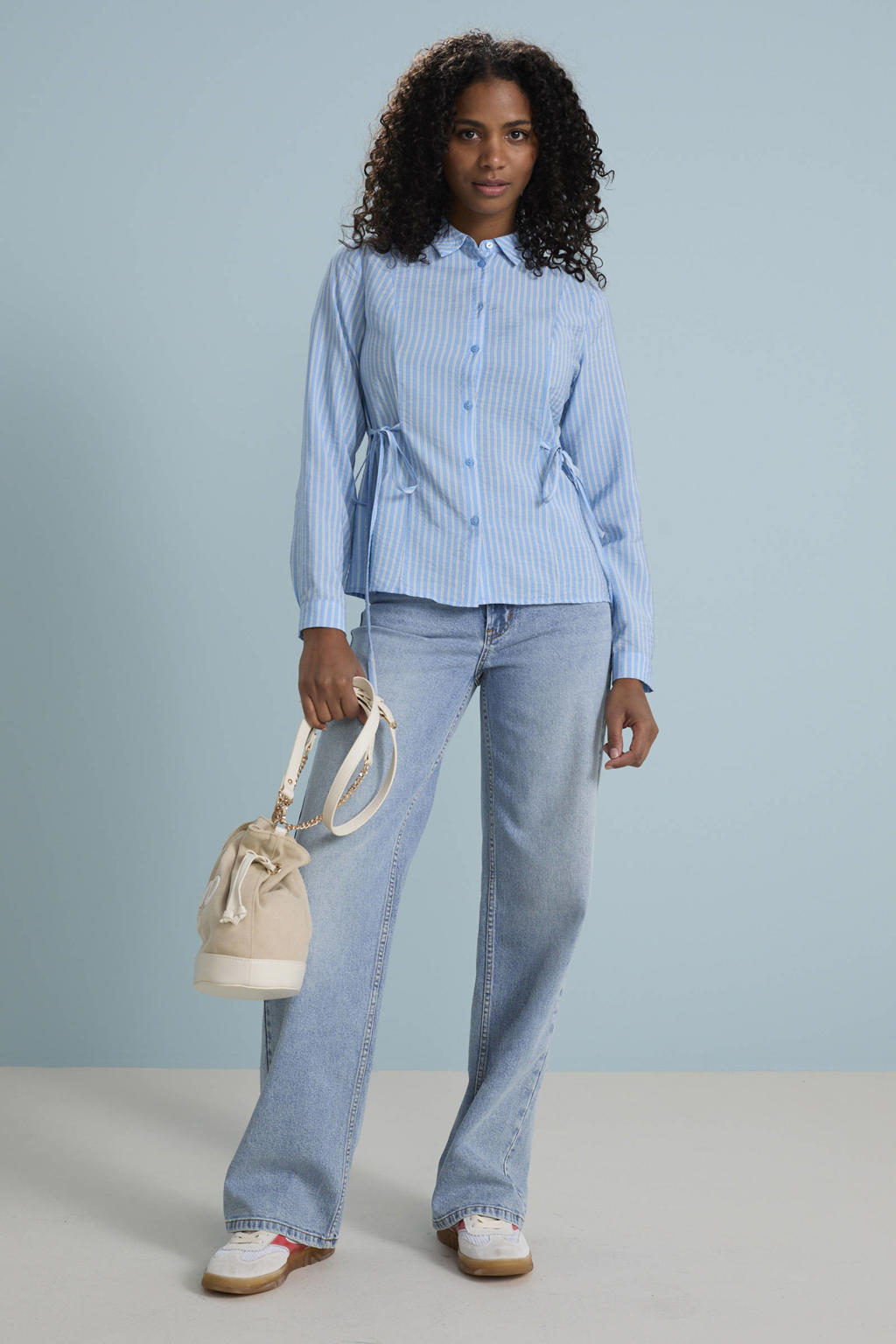 ONLY high waist wide leg jeans light blue denim