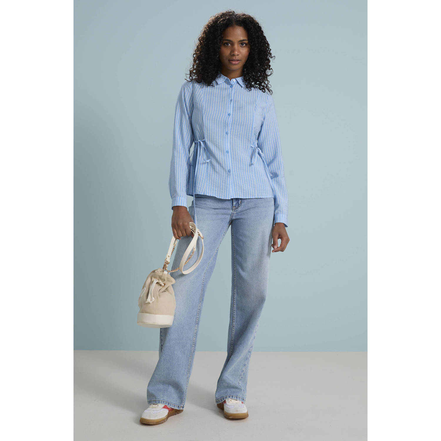 ONLY high waist wide leg jeans light blue denim