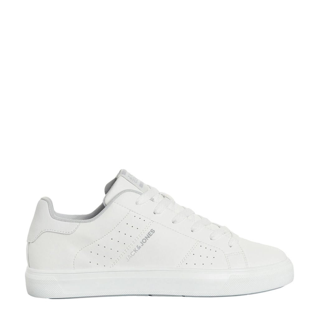 Witte heren JACK & JONES Jfwealing Pu Pes White Ln sneakers van 100% sole rubber, 100% upper polyurethane, met veters