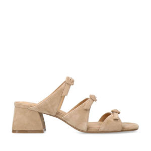   suède muiltjes beige