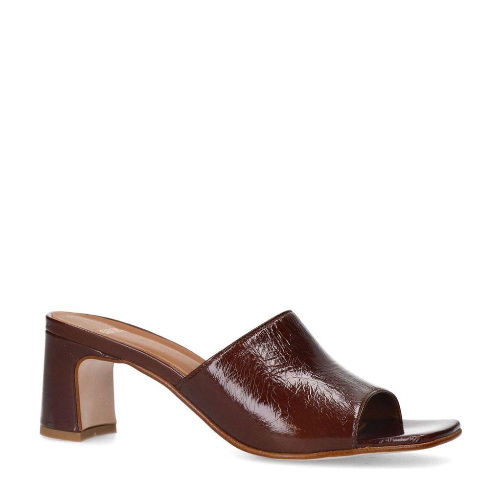 Bruine dames Manfield lakleren muiltjes