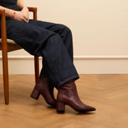 thumbnail: Manfield leren halfhoge laarzen bordeaux