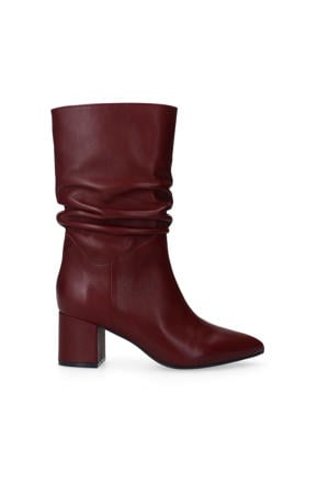 leren halfhoge laarzen bordeaux