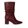 Manfield leren halfhoge laarzen bordeaux