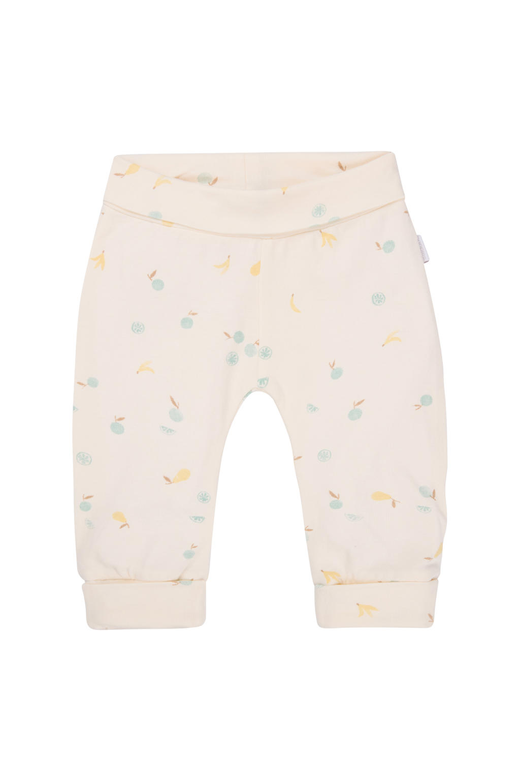 Ecru, blauw en gele Noppies baby babybroek van katoen met elastische tailleband
