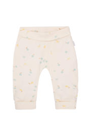 thumbnail: Ecru, blauw en gele Noppies baby babybroek van katoen met elastische tailleband
