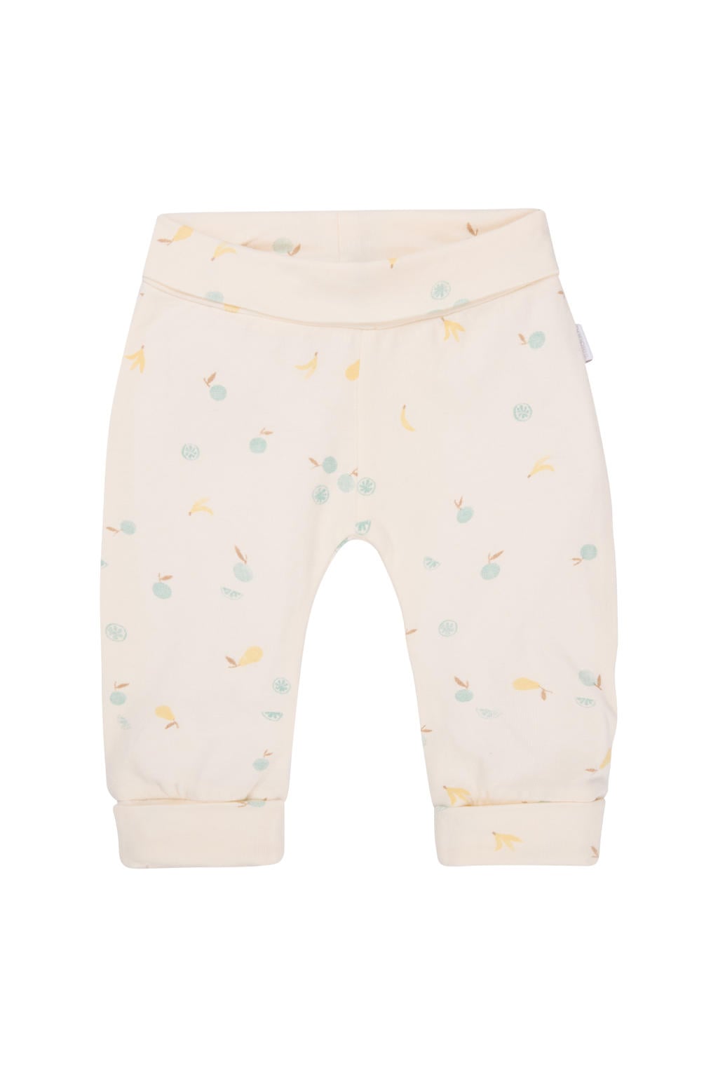 Ecru, blauw en gele Noppies baby babybroek van katoen met elastische tailleband