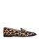 Manfield suède loafers met panterprint beige
