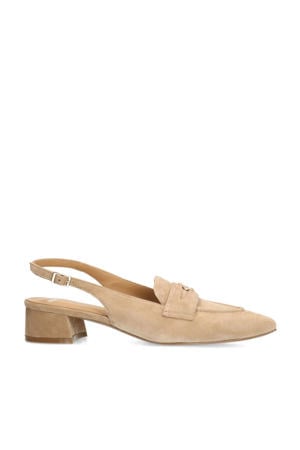 suède slingback loafers beige