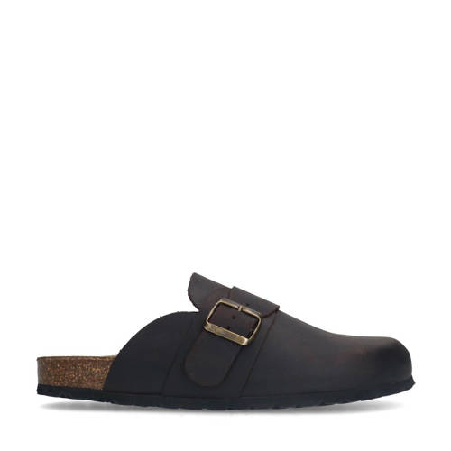 Manfield nubuck clogs donkerbruin – Bruin