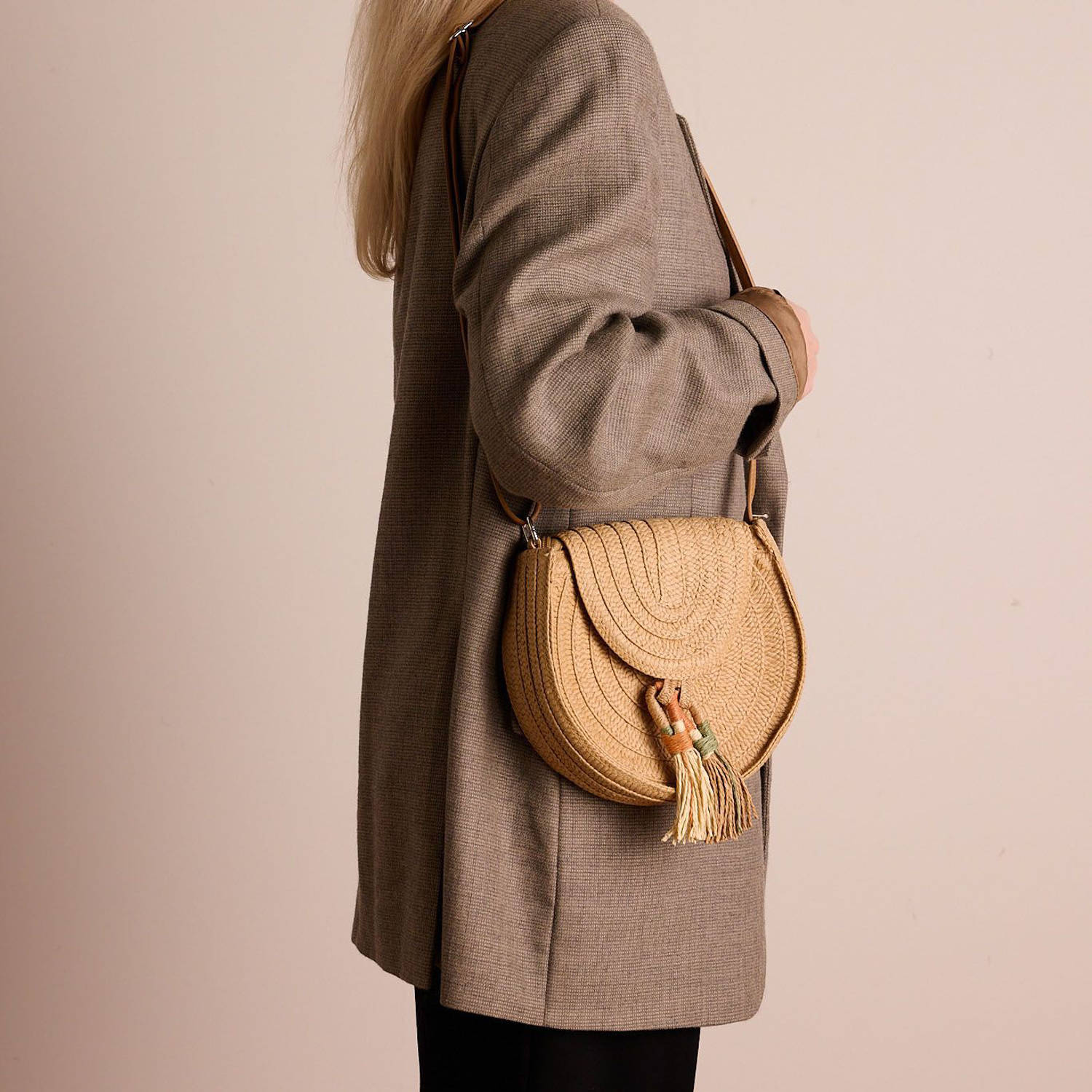 Manfield crossbody tas naturel