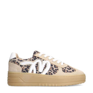 leren sneakers beige/panter
