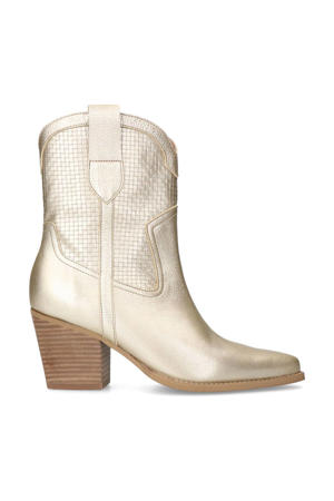 leren cowboylaarzen goud