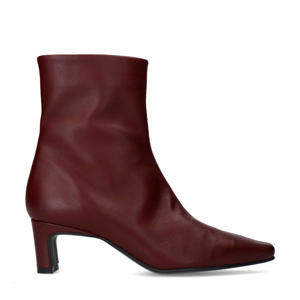   leren enkellaarzen bordeaux