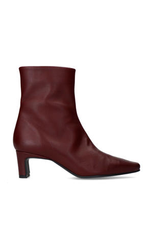 leren enkellaarzen bordeaux