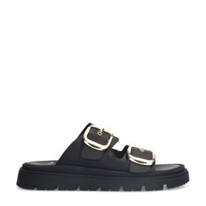 leren slippers zwart