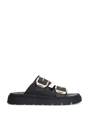 leren slippers zwart