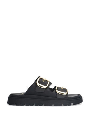leren slippers zwart
