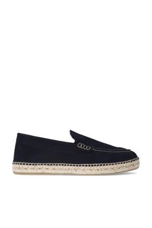 suède espadrilles donkerblauw