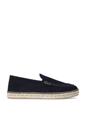 suède espadrilles donkerblauw