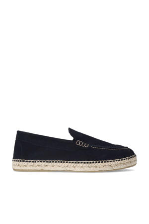 suède espadrilles donkerblauw