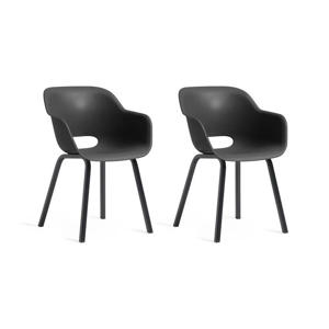 tuinstoel Noa grafiet (set van 2) 