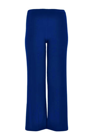 wide leg regular waist casual broek blauw