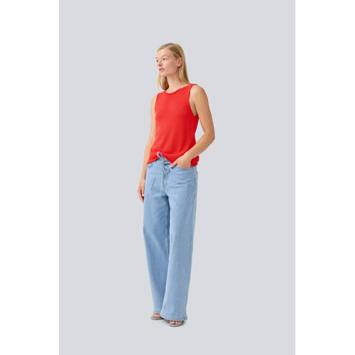 Modström high waist wide leg jeans light blue denim afbeelding