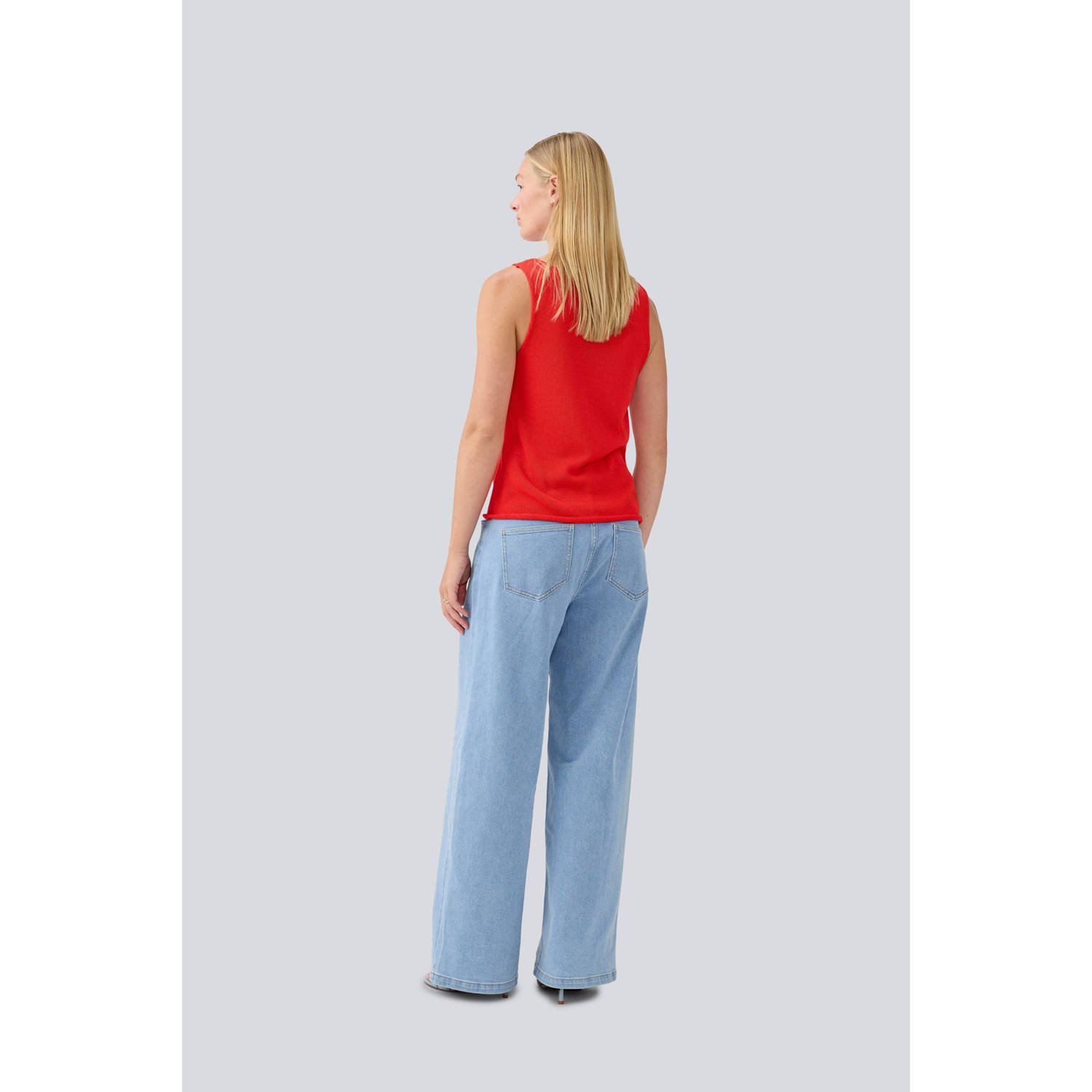 Modström high waist wide leg jeans light blue denim