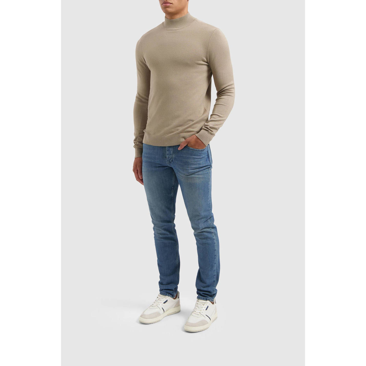 Pure Path gebreide trui taupe