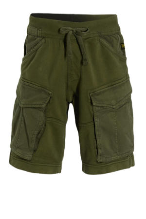 relaxed cargo short donkergroen