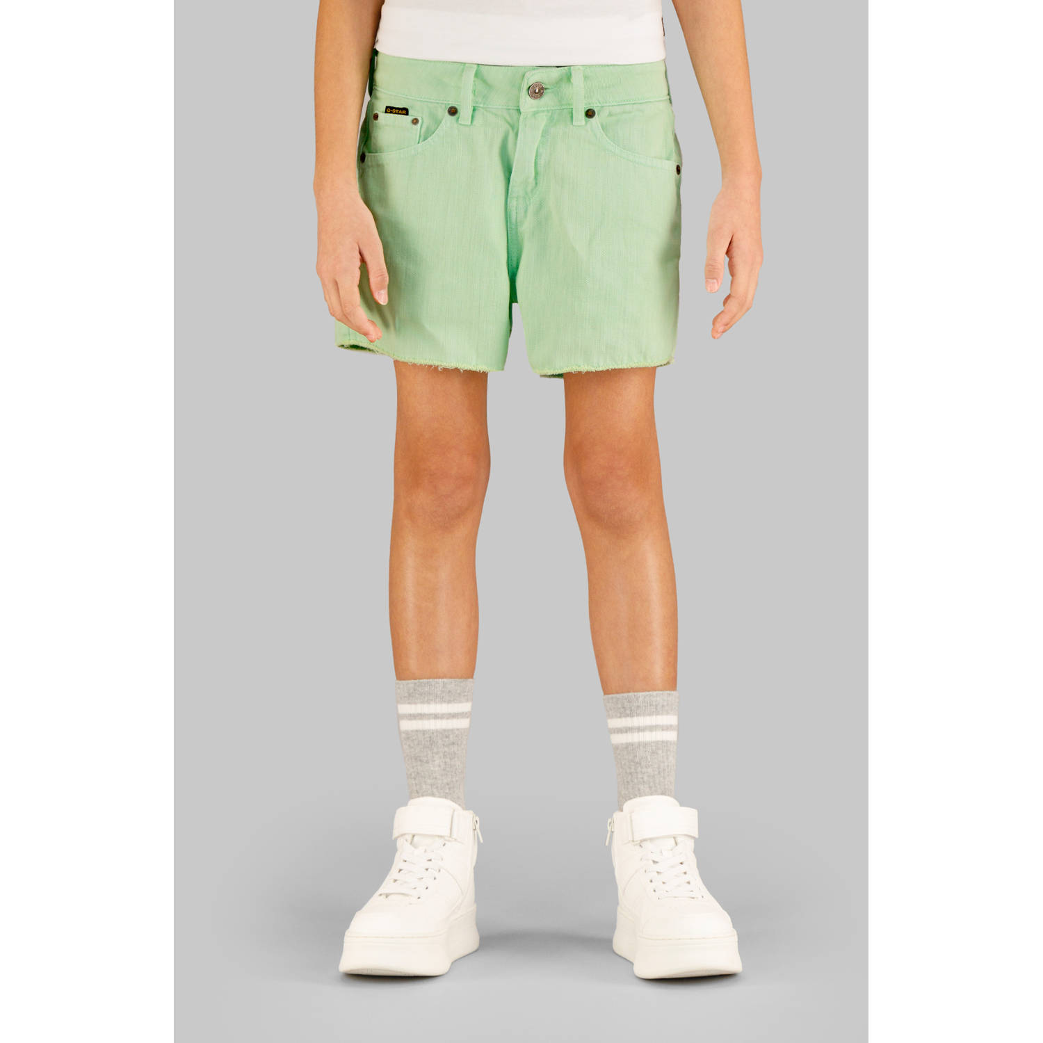 G-STAR regular denim short lichtgroen