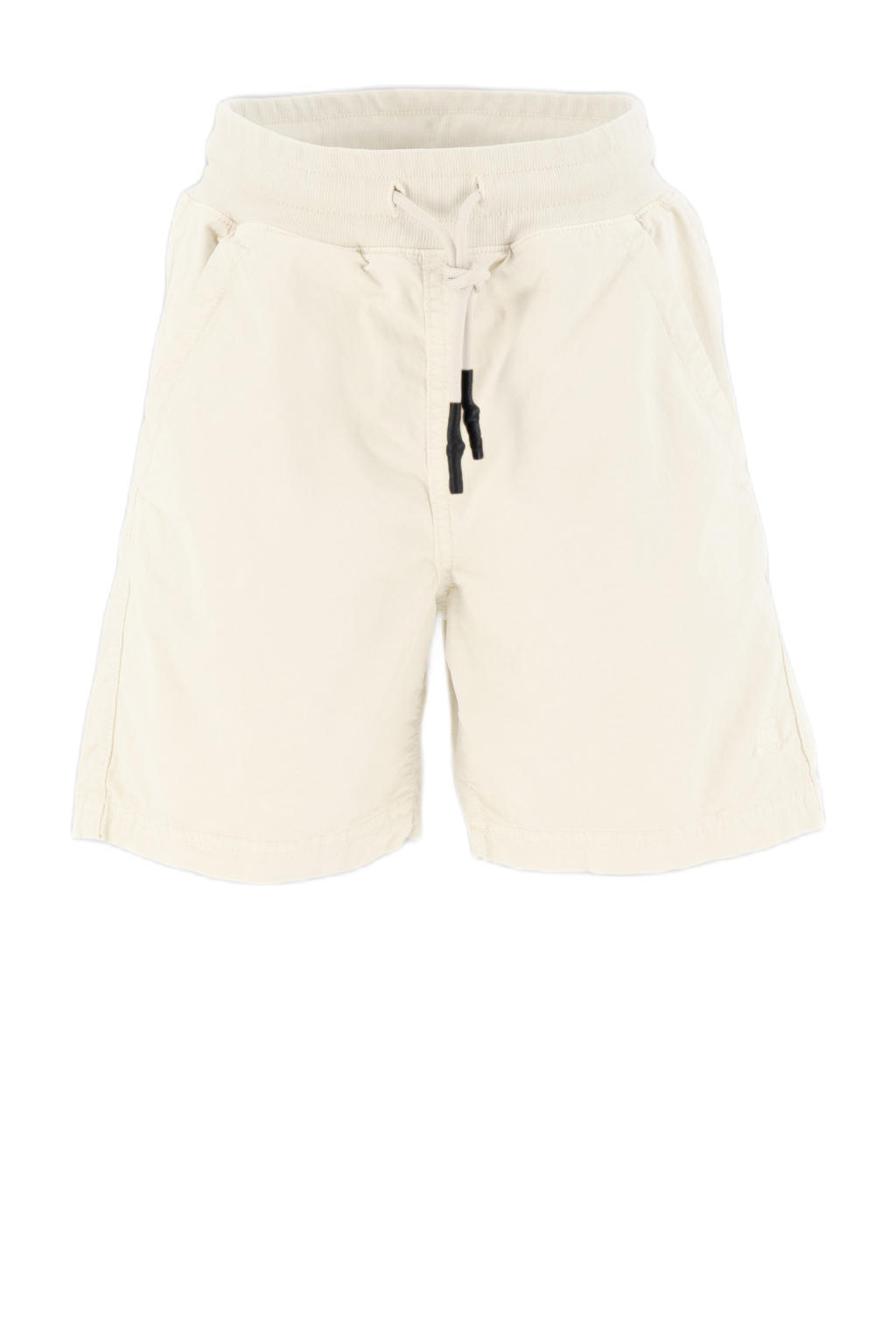 Ecru jongens G-STAR regular bermuda short van stretchkatoen met high waist, elastische tailleband met koord en effen