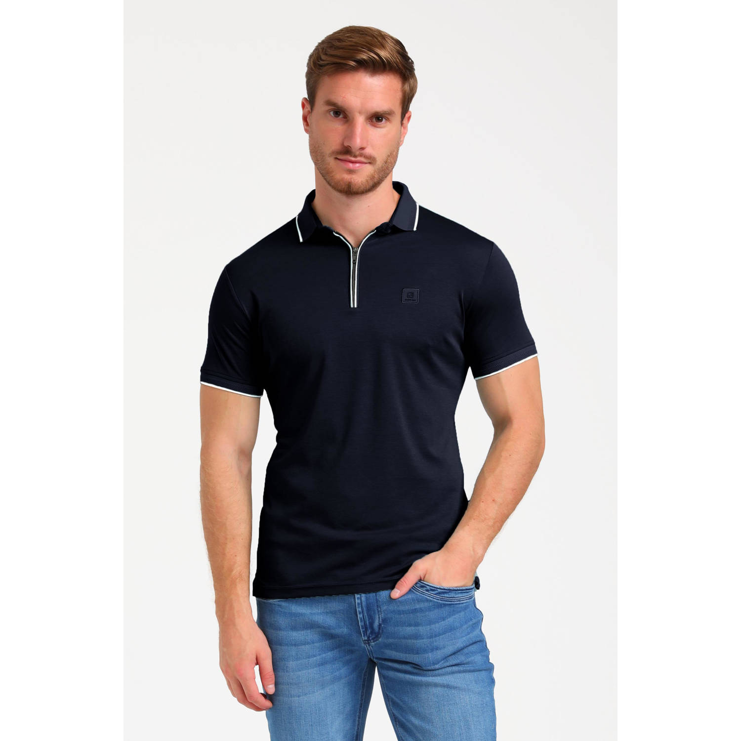 GABBIANO regular polo donkerblauw