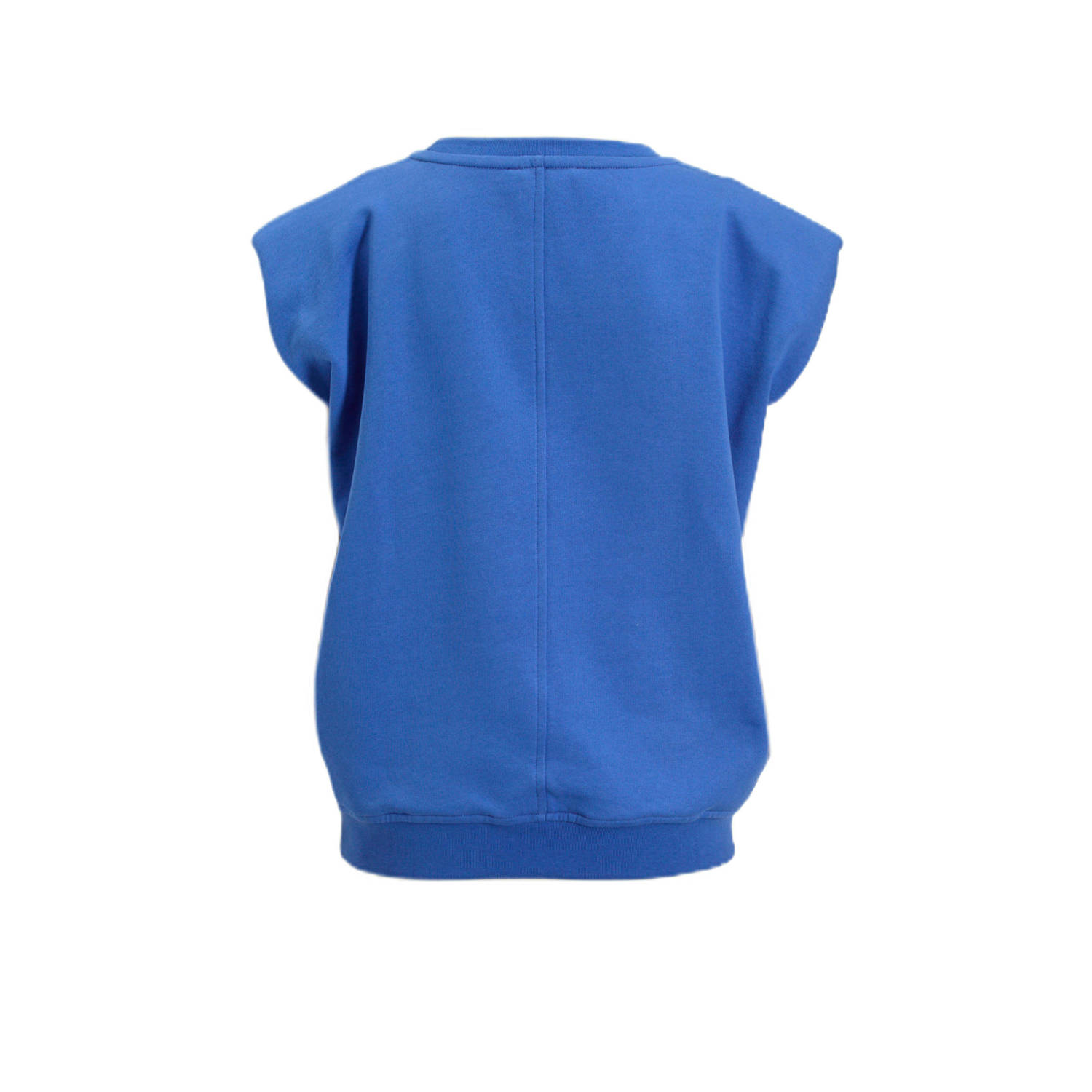 anytime top met schoudervulling blauw