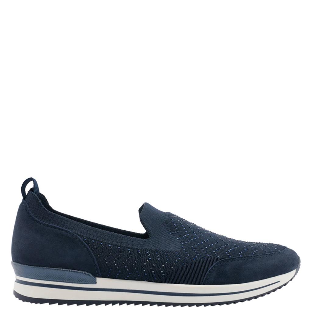 Donkerblauwe dames Medicus slip-on sneakers van synthetisch/textiel