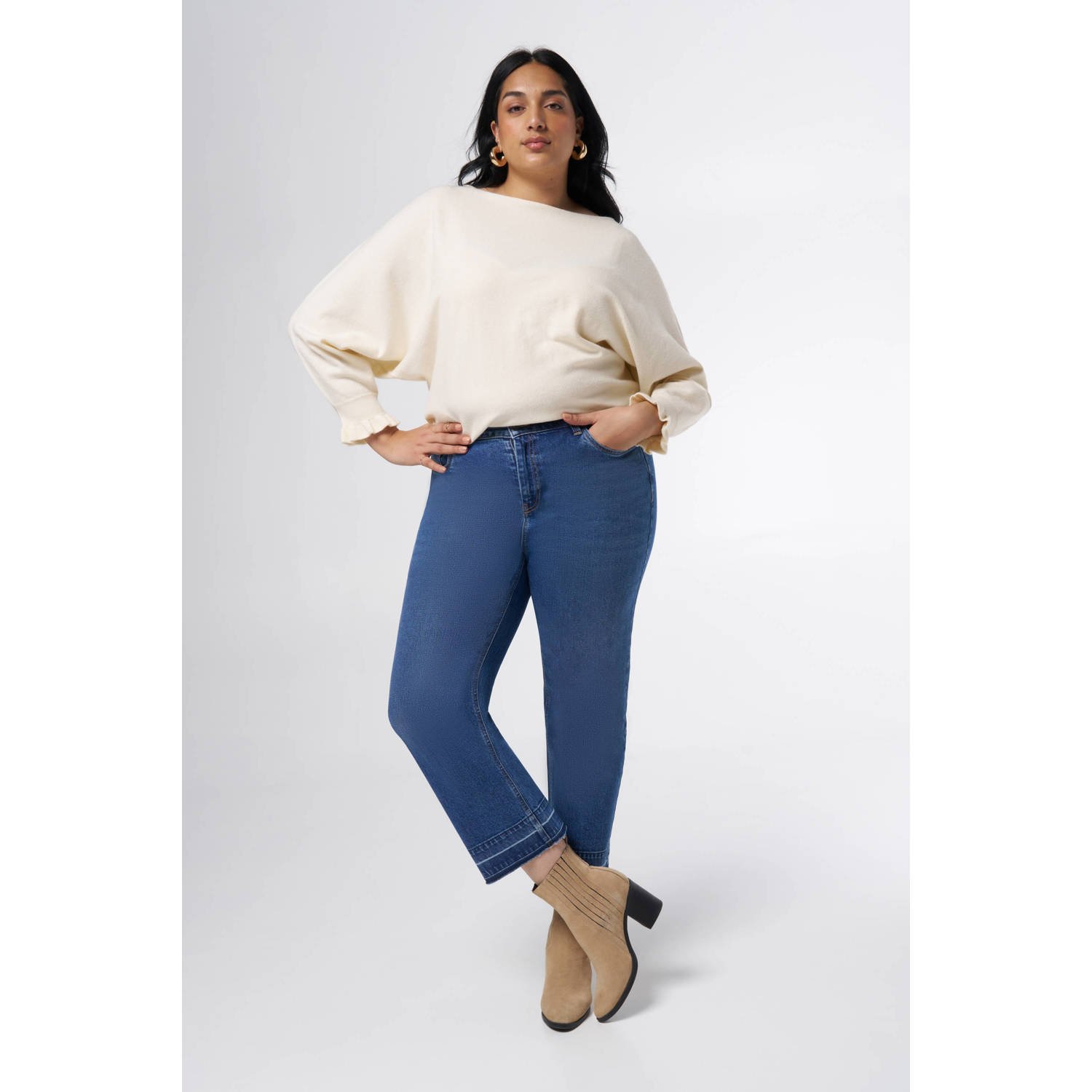 MS Mode regular waist jeans dark blue denim