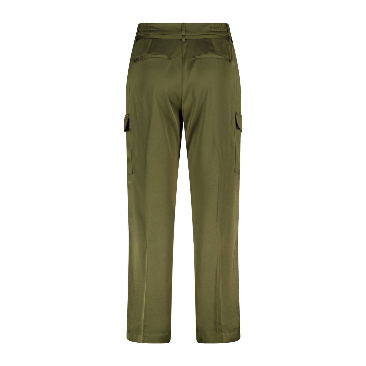 MS Mode straight high waist broek kaki