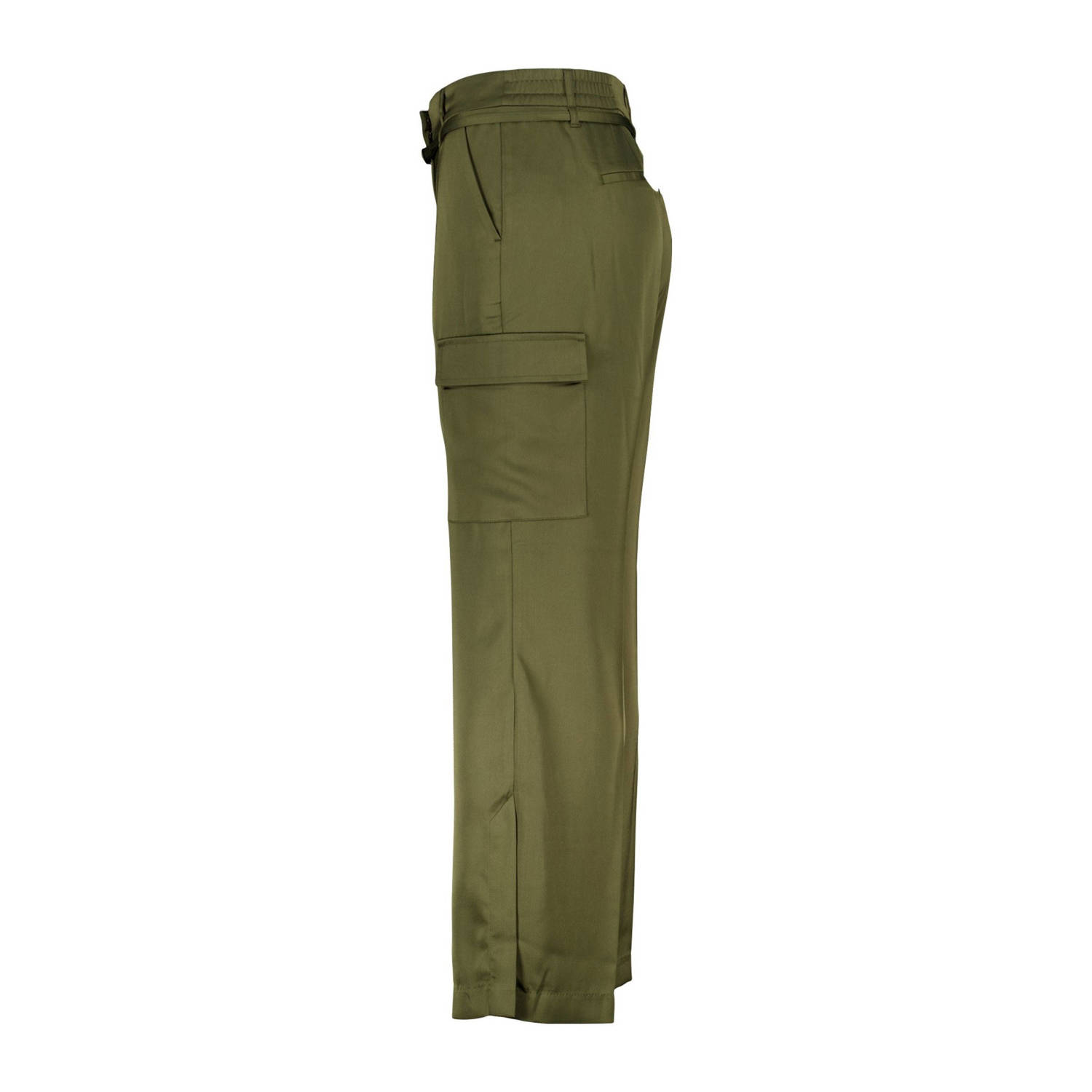 MS Mode straight high waist broek kaki