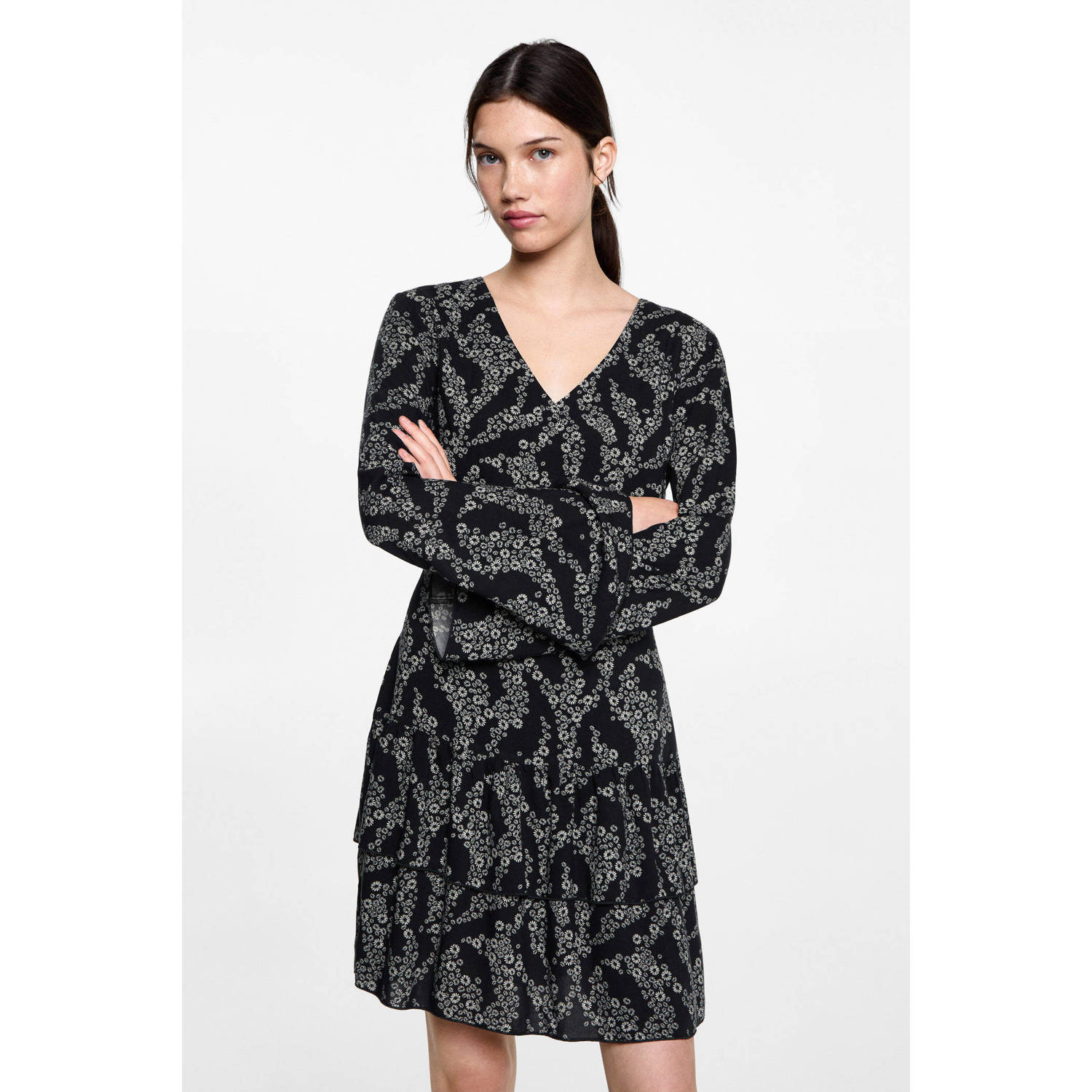 MANGO TEEN midi jurk zwart